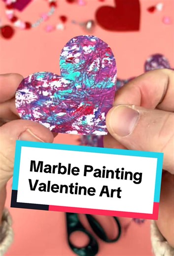 Easy Valentine’s Day Marble Painting for Kids