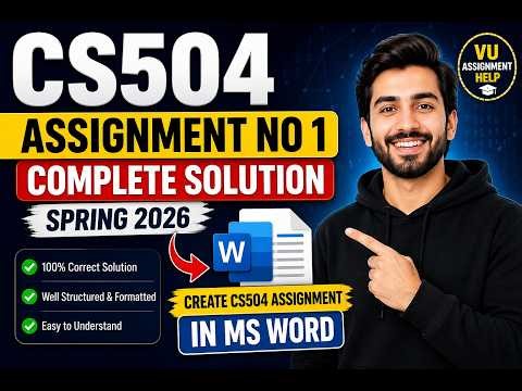 CS504 Assignment No 1 Complete Solution Spring 2026 | Create CS504 Assignment in MS Word