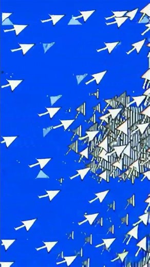 walking woman made up of computer arrow cursor's