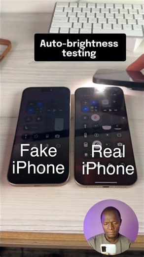 Fake iPhone vs Real iPhone | auto-brightness testing Video: @custom_adventurist #iphone #apple