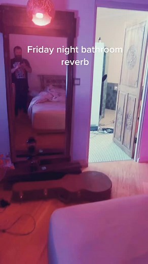 Friday night bathroom recording session #recording #recordingstudio #bathroom #guitar #reverb