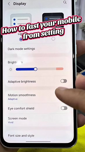 Samsung Mobile Smooth Motion Settings Tutorial