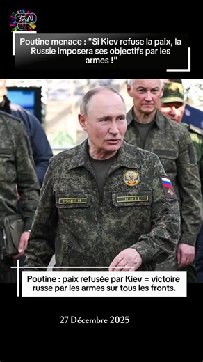 Poutine : paix refusée par Kiev = victoire russe par les armes sur tous les fronts. #Poutine #Russie #Kiev #Ukraine #Guerre