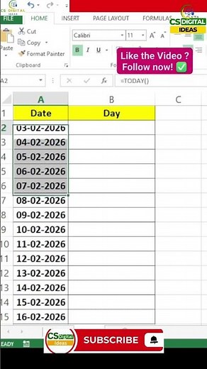 How to Insert Auto Date & Time in Excel with Seconds | Formula & Shortcut Guide | CS Digital Ideas