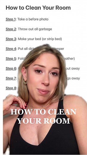 10 Steps to clean your room!! This works for any room you have to clean! (For a living room replace make the bed with make the couch) 🥰 how to clean your room! #howtocleanyourroom #cleaningmotivation #cleaningroutine #tidytok #tidymyroomwithme #tidyuptime #dailymotivation #cleanwithmemotivation #cleanwithme #letscleantogether #wholehousecleanup #homerefresh #greenscreen