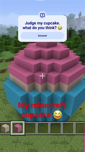 Judge my minecraft cupcake build! (be honest)(my build)(first time making dessert) #minecraft #fail