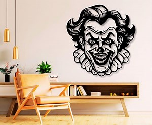 Clown Dxf Svg Png Files Angry Clown Face Art Vector Cut File for Cnc Plasma Laser Cricut Glowforge Xtool - Etsy Canada
