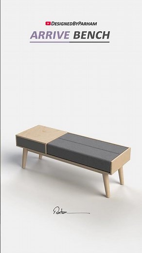Arrive Bench — Minimal Wooden Bench with Integrated Storage | Modern Furniture Design