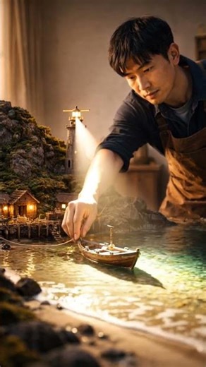 He Lit a Tiny Lighthouse by Hand | Miniature Bay Build