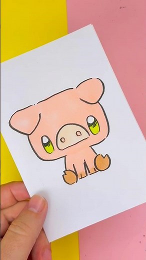 How to draw a kawaii pig step by step
