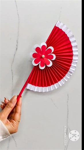How to make a paper fan | Easy paper fan making at home #shorts