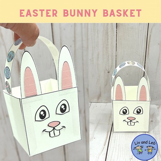 Printable Easter Bunny Basket Craft – Spring Activity (PDF) - Etsy