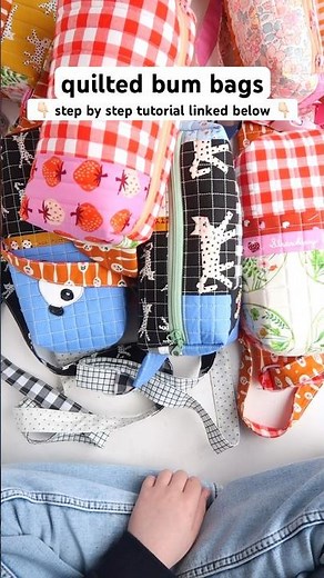 Handmade QUILTED Bum Bags sewing pattern + tutorial for Beginners and Quilters #sewingtutorial