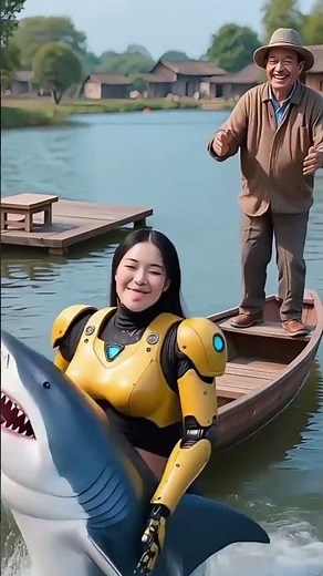 Beautiful robot and old man #robot #trending #funny
