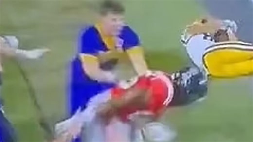 Shocking moment LSU cheerleader appears to shove rival player