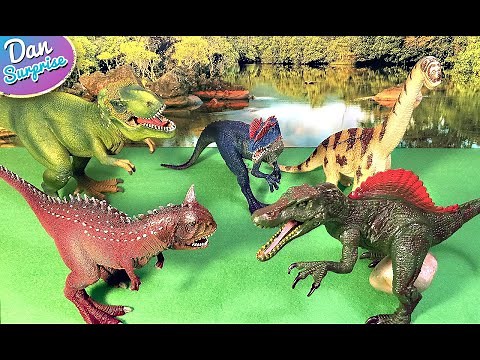 10 Awesome DINOSAUR TOY MODELS - T-Rex, Carnotaurus, Spinosaurus, Dilophosaurus, Brachiosaurus