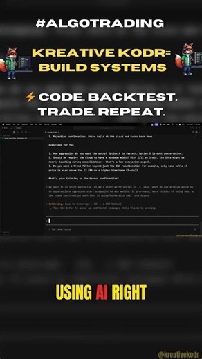 Build & Backtest Trading Strategies With AI in 3 Steps 🤖📊 | Kreative Kodr