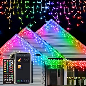 99-ft Smart Icicle Christmas Lights with Programmable RGB Fairy LED Lights