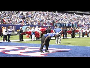 Giants David Wilson surprised the crowd with his flip before game