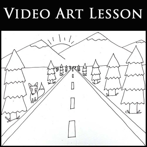 ONE POINT PERSPECTIVE LANDSCAPE Video Art Lesson | Directed Drawing Tutorial
