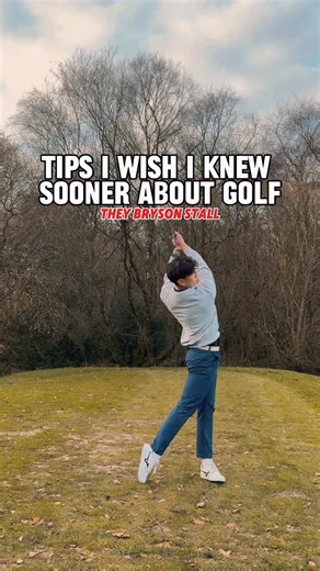 Ron Chang on Instagram: "Try This Feel From Bryson! Stall the rotation and post up on the left leg. As the left leg extends, let the body stand up and the arms lift and extend. This helps release the clubhead instead of holding angles or excessive shaft lean. Feel the clubhead race through square naturally. Simple move for better consistency, cleaner ball striking, and more reliable contact. #golf #swing #brysondechambeau #tips"