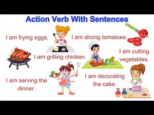 Action Verb With Sentences | Cooking Task with sentences | English Sentences | Kitchen Vocabulary