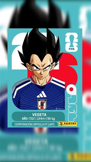 Sticker de Vegeta del Álbum Panini del Mundial 2026 Custom 🇯🇵⚽🏆 #albumpanini #panini #mundial2026