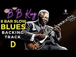 B.B. King 8 Bar Slow Blues backing track in D | BPM 66