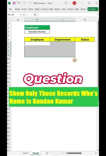 How to Pull Data From Another Sheet Based on Criteria 👍 #excel #excelshorts #exceltricks