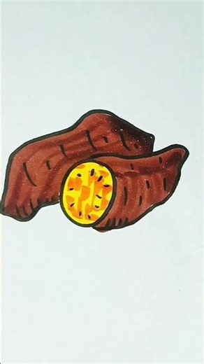 Sweet potato 🍠 drawing for kids #sweetpotato #drawing #viral #trending #painting #kidslearning