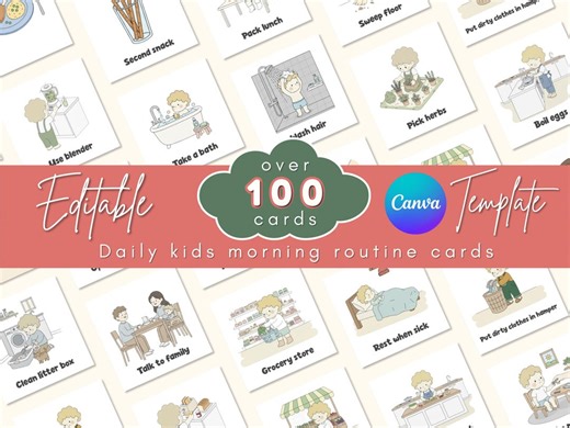 Daily Routine Cards Visual Schedule Toddler Routine Chore Chart Daily Rhythm Checklist Montessori Activity 2/2 Editable Printable Template . - Etsy