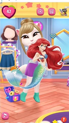 My Talking Angela makeup Arial the Little Mermaid #talkingangela2newupdate2cosplayela #cosplay
