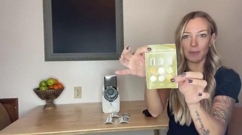 Electric Cheese Grater Shredder, Automatic Vegetable Slicer with 3 Blades, Handle Potato Shredder, Chopper for Fruit and Vegetable Salads, White