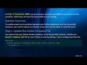 Resolving Could Not Connect Errors When Linking DynamoDB with Python in Docker