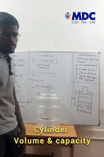 How to find cylinder volume & capacity | calculation #mechanical #design #shorts #mdcengg