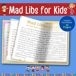 Mad Libs for Kids, Educational Games, Family Fun, Printable Activity, Learning, Creative Kids, Words, Digital Download, Instant Print, Fun - Etsy
