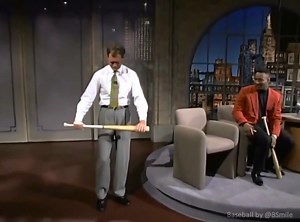 338K views · 4.1K reactions | Bo Jackson cracks up watching David Letterman try to break a baseball bat over his leg! (1993) #BoKnows #MLB #Baseball #TV #History #BoJackson | Baseball by BSmile | Facebook
