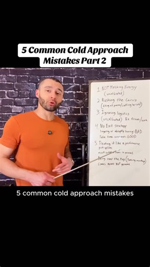 Andrew Bain | Personal Coach on Instagram: "5 Common Cold Approach Mistakes Part 2! Follow these five tips to maximize your cold approach results! Pro Tip: Focus on taking action and being social more than the results, especially in the beginning. Think of learning cold approach like any other skill. It takes time to develop so at first you should focus on repetition and getting experience instead of worrying about the outcome. The more reps you get the faster your results will come naturally. D