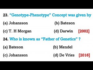 Genetics and Evolution mcq || Part 1
