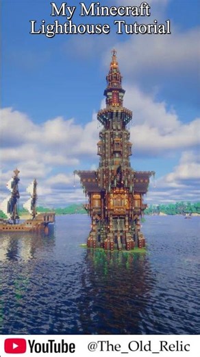 Minecraft Lighthouse Tutorial #minecraft #minecraftbuilding #minecraftshorts