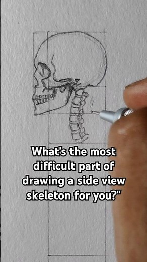 Side View Skeleton Drawing Simplified! #shorts