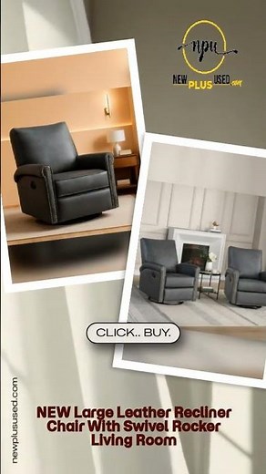 NEW Large Leather Recliner Chair With Swivel Rocker Living Room