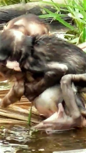 A lot baby monkey in lake #facebookviral#viralreels#Monkeyreels#cutemonkey#facebookreel | US Moment 17M