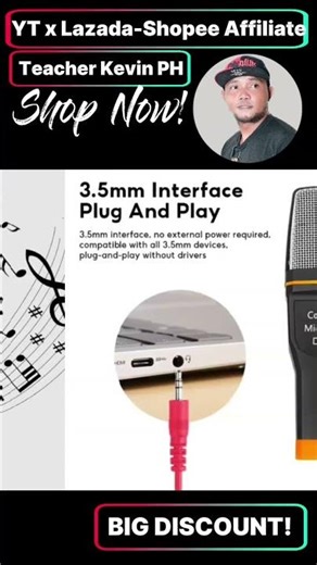 SF-666 Wired Condenser Microphone for PC and Cellphone | #shopeeaffiliate #lazadaaffiliate