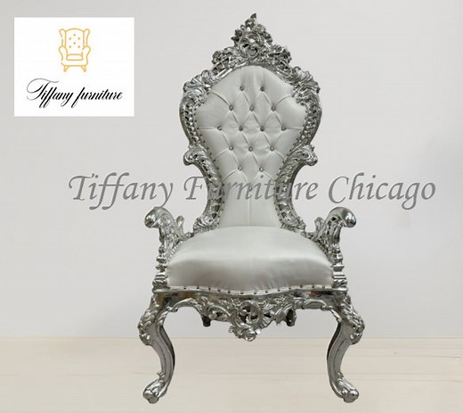White Royal Throne Chair Arm Throne Chair High Back Chair Crystal Tufted Vinyl White Fabric Silver Leaf Carving Queen Chair King Chair - Etsy