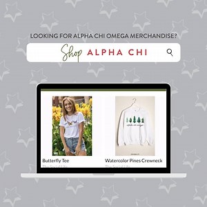 1K views · 37 reactions | Looking for official Alpha Chi Omega merchandise for yourself or a new member? Head over to ShopAlphaChi.com, our one-stop shop for all things Alpha Chi! Here you can find a list of our official vendors and a wide selection of apparel and gifts for all the real, strong women in your life. | Alpha Chi Omega Sorority | Facebook