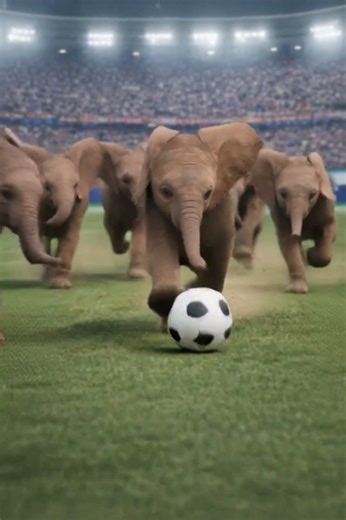 Baby Elephants Play Soccer 🐘⚽ Epic Stadium Match!