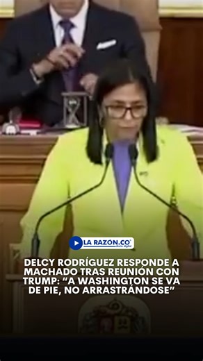 LA RAZÓN.CO® | Noticias on Instagram: "Luego del encuentro entre María Corina Machado y el expresidente estadounidense Donald Trump, la presidenta encargada de Venezuela, Delcy Rodríguez, afirmó que, de viajar algún día a Washington en funciones de gobierno, lo haría “de pie y nunca arrastrándose”. La dirigente señaló además que las tensiones con Estados Unidos tras los hechos del 3 de enero se resolverán por la vía diplomática y anunció ante el Parlamento un proyecto de reforma parcial a la Le