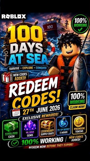 Roblox 100 Days at Sea Codes | 100 Days at Sea Redeem Codes