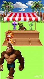 Alien vs Hen | Monkey | Lion | #shortvideos #funny #viralvideo #kukumelon2 #shortsviral